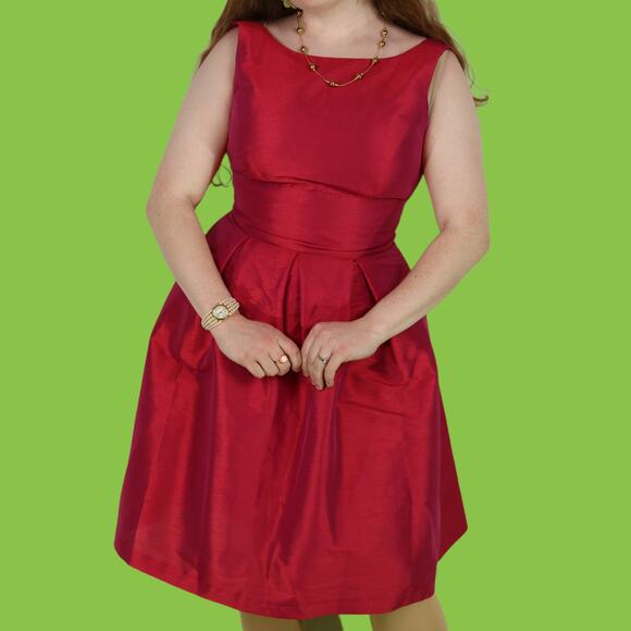 Alfred Sung D448 Sangria Pink Formal Bridesmaid Prom Midi Dress, 10 - Picture 1 of 8